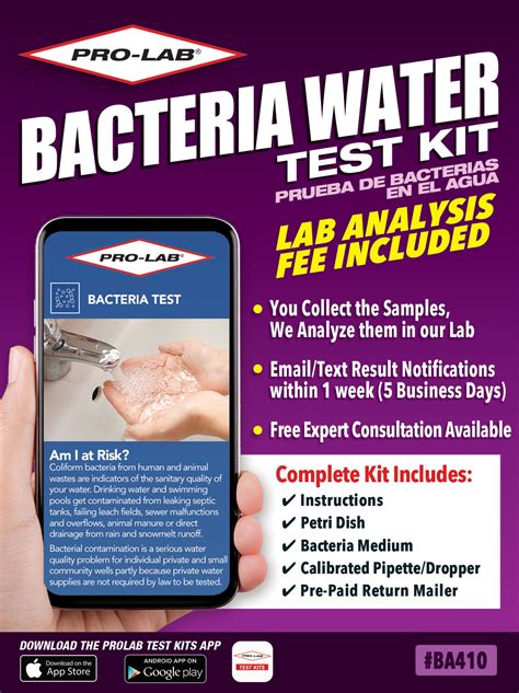 bottled water bacteria test|water bacteria test kit lowe's.